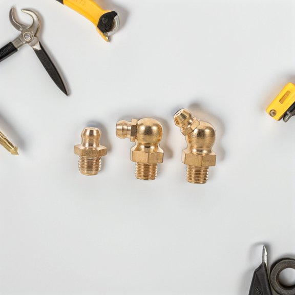 CATIEBYE 9Pcs Copper Grease Adapter Kit with Universal Compatibility for Automotive Applications