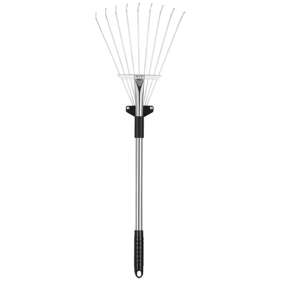 CATIEBYE Adjustable Gardening Rake with Retractable Stainless Steel ...