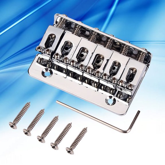 CATIEBYE Adjustable Height 6-String Vintage Style Electric Guitar Bridge with 5 Screws Performance