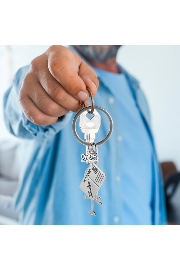 Airplane Keychain 2Pcs Zinc Alloy Silver 8.3x1.2x0.4In