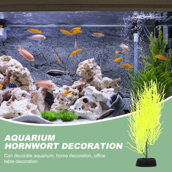 CATIEBYE Artificial Yellow Hornwort Aquarium Plant Decoration Fish Tank Seaweed Adornment