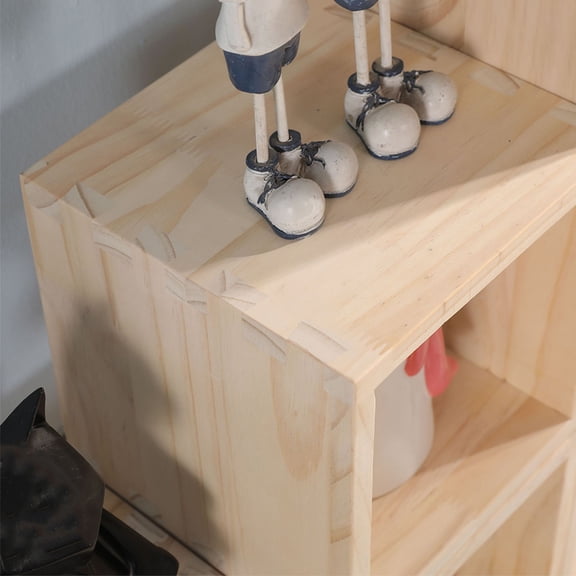 CATIEBYE Beige Solid Wood Storage Box with Dovetail Joints for Versatile Home Organization