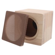 CATIEBYE Beige Wood Speaker Box for Car Or Truck Decoration with Dustproof Mesh