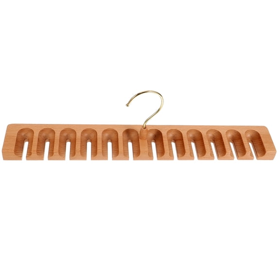 CATIEBYE Wooden and Stainless Steel Belt Hanger for Closet Organizer, Portable and Storage Solution