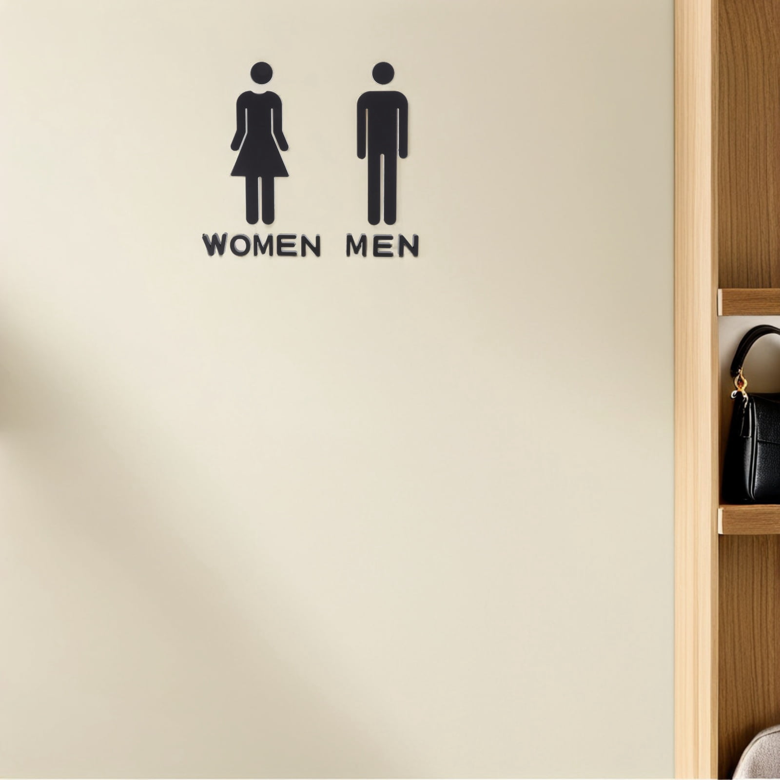 CATIEBYE Black Acrylic Restroom Marker, Waterproof, 3D Design, Clear ...