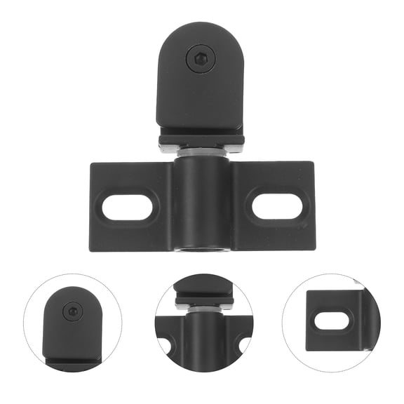 CATIEBYE Black Stainless Steel Pivot Hinges for Glass Shower Door, Two-Way Opening Heavy Duty Bathroom Door Hardware Accessories