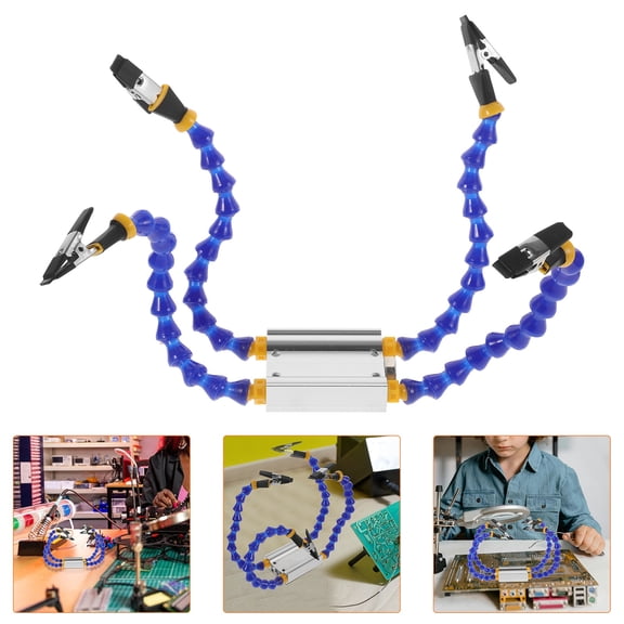CATIEBYE Blue Flexible Four Arm Soldering Helping Hand Station for Precise Welding and Pcb Repair