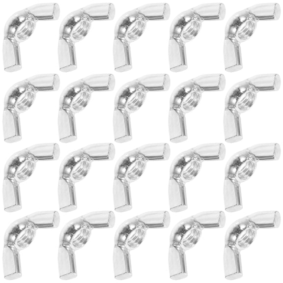 CATIEBYE 20pcs Carbon Steel Wing Nuts Silver Fastening Hardware for Stud Nut 1.11.10.4in