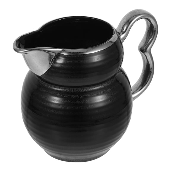 CATIEBYE Ceramic Coffee Creamer Pitcher Black Fine Workmanship for Home and Restaurant Use