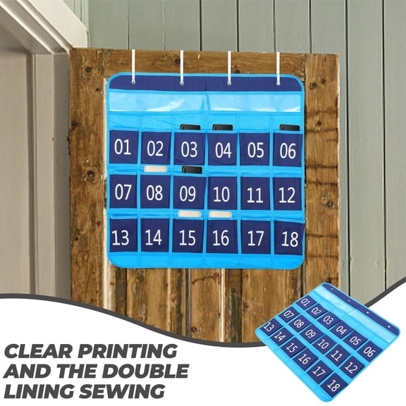 CATIEBYE Sturdy Cloth and Iron Hanging Pocket Chart for Classroom Phone and Item Storage