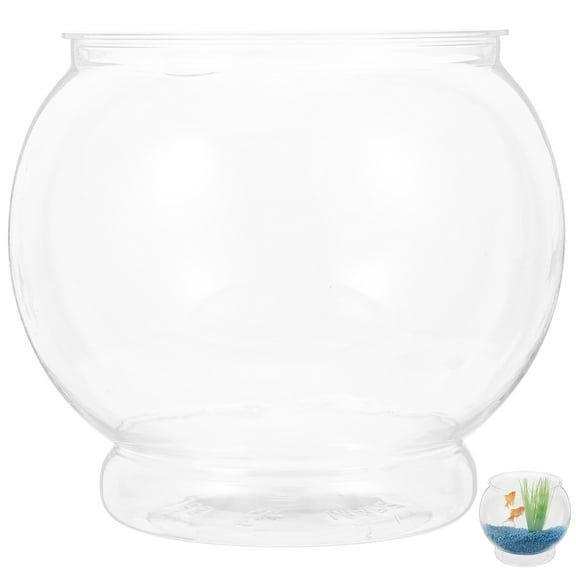 CATIEBYE Clear Portable Plastic Fish Bowl Desktop Fish Tank Durable Plastic Material
