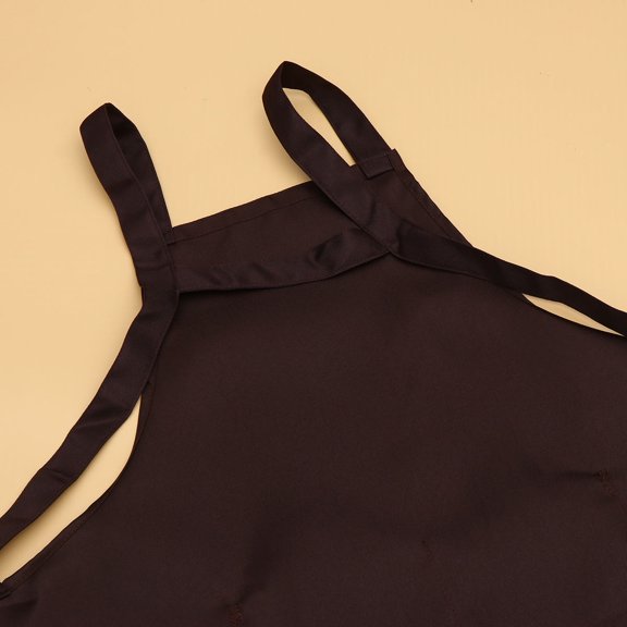 CATIEBYE Cooking Apron Coffee Color Polyester Fabric with Pocket Suitable for Coffee Shop Kitchen Use