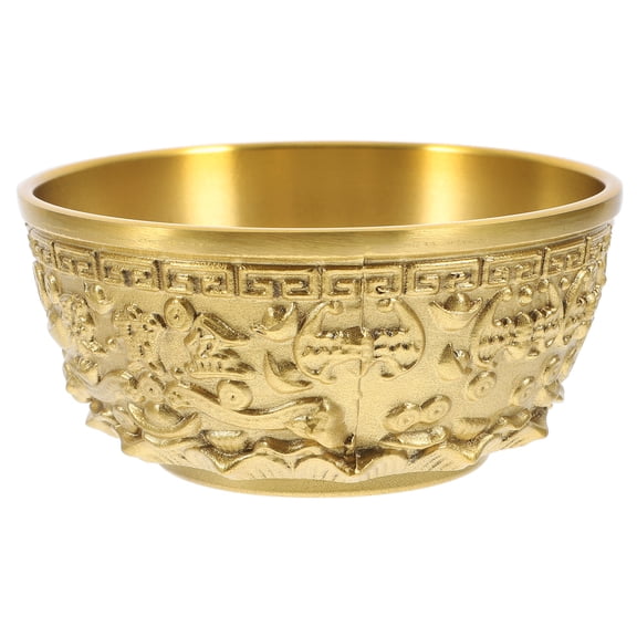 CATIEBYE Golden Copper Treasure Bowl Creative Shui Wealth Basin Decorative Storage