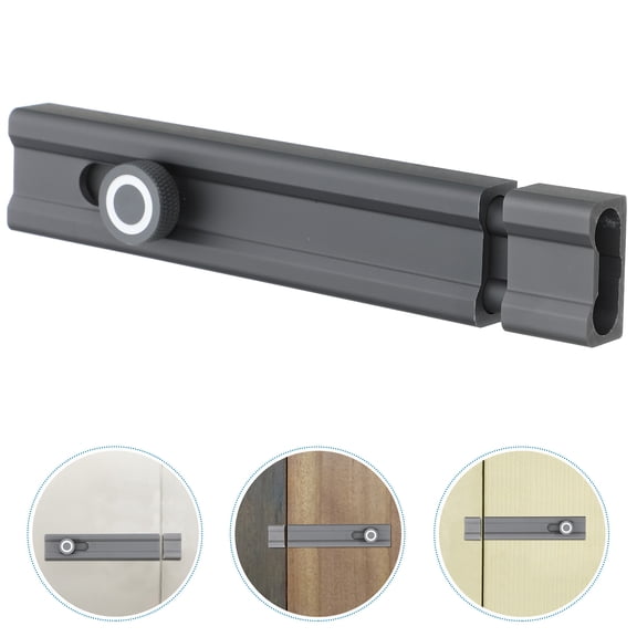 CATIEBYE Door Lock Grey Aluminum Anti Theft Flush Bolt Design Latch For Doors 1 Set