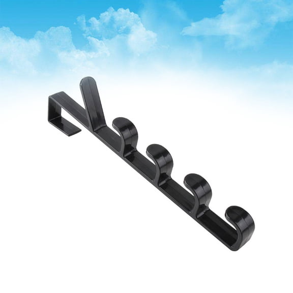 CATIEBYE Durable Five Peg Door Back Storage Rack for Towels Clothes and Accessories Black