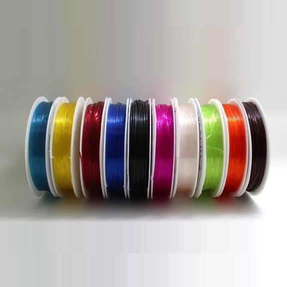 CATIEBYE Elastic Beaded String Cord for Jewelry Making, Assorted Color Options, and Flexible Crafting Material