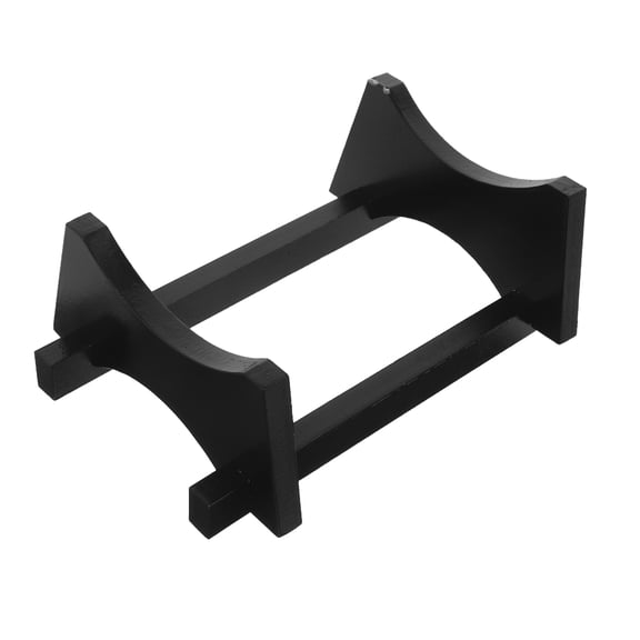 CATIEBYE Elegant Black Wood Barrel Support Stand for Beverage Containers with Tool-Free Assembly