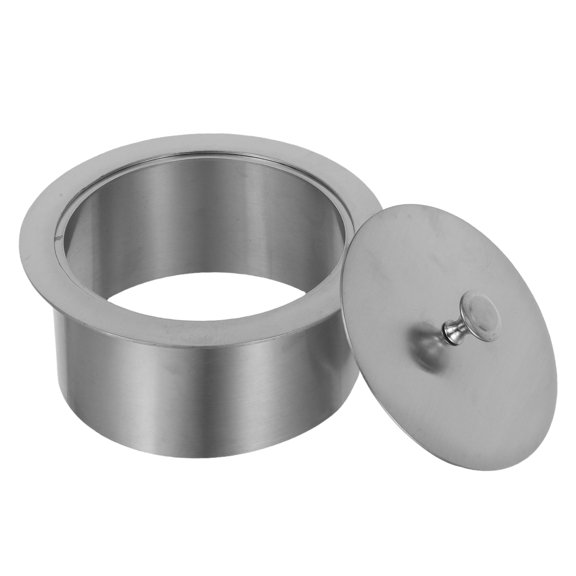 CATIEBYE Embedded Stainless Steel Trash Can Lid for Countertop Non Slip Kitchen Waste Chute