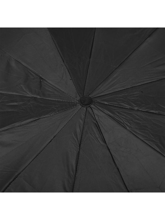 Black Thickened Manual Folding Umbrella Extra Large Windproof Rain Protection