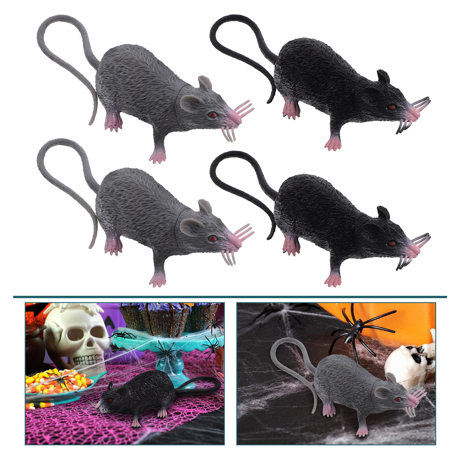 CATIEBYE Realistic Rat Fake Rat Model Black 10Pcs 22.00X4.50X3.50Cm ...