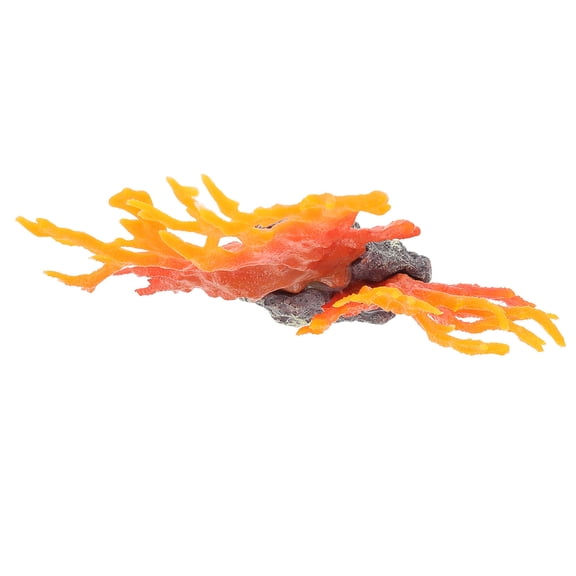 CATIEBYE Coral Tree Statue Aquarium Decoration Orange Resin Plastic 1Pc