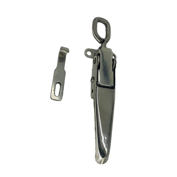 CATIEBYE Galvanized Iron Tool Box Latch Replacement for Cabinet Box Lock Hasp 1 Set 11.8*2.4in Silver