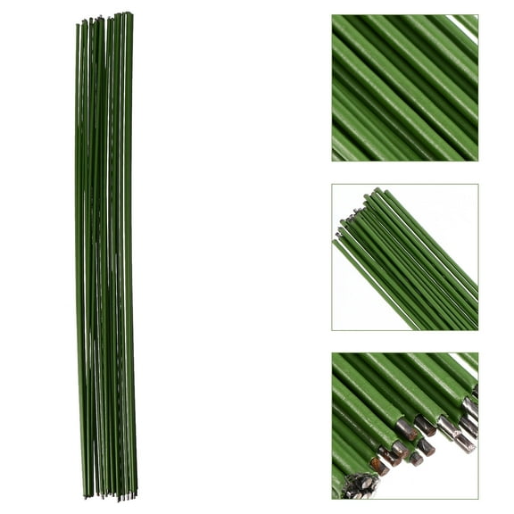 CATIEBYE Garden Stakes 20Pcs Green Iron Wire Round for Home Gardening Garden Sticks 15.7x0.12x0.12in