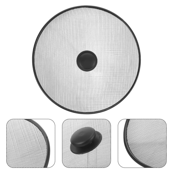 CATIEBYE Fryer Splash Guard Splatter Screen Guard Black 1Pcs