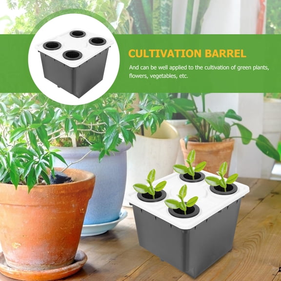 CATIEBYE Hydroponic Grow Bucket Black Plastic Soilless Culture Container for Indoor and Outdoor Gardening