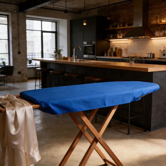 CATIEBYE Heat Reflective Blue Ironing Mat for Tabletop with Insulated Anti-Scald Protective Cover