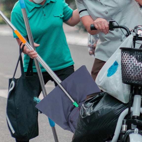 CATIEBYE Dark Grey Windproof Garden Garbage Shovel Large Capacity Dustpan with Handle