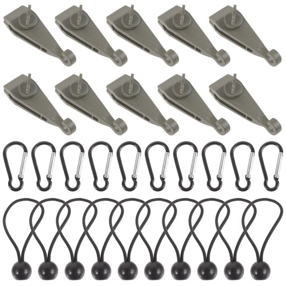 CATIEBYE 1Set Dark Green Heavy Duty Tent Clamps Flexible Nylon and Metal Tent Clips for Canopy and Awning