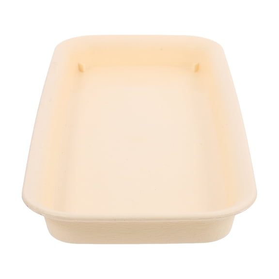 CATIEBYE Rectangular Resin Plant Tray in Light Brown for Indoor Plants
