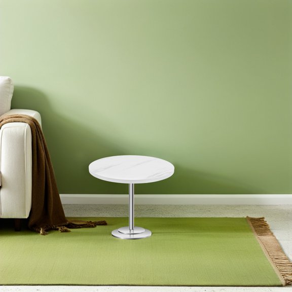 CATIEBYE Lightweight White Round Table Top for Home Desk Patio and Dining Areas with Easy Cleaning