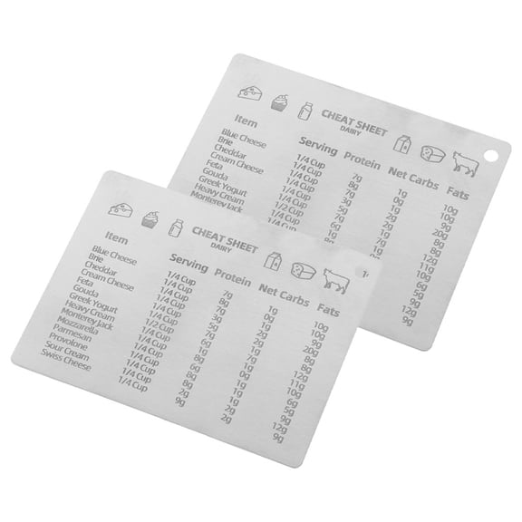 CATIEBYE 2Pcs Metal Refrigerator Magnet Measurement Conversion Chart with Smooth Edges