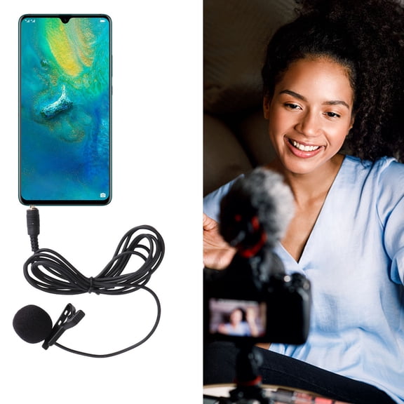 CATIEBYE Lapel Microphone Condenser Mic for Phone, Meetings, Interviews, Video Recording, Clear Audio Capture