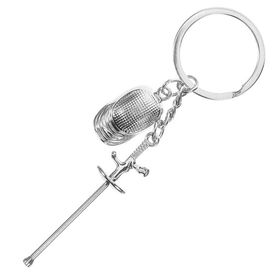 CATIEBYE Mini Fencing Sabre Keychain Metal Silver Souvenir 1Set for Sports Enthusiasts