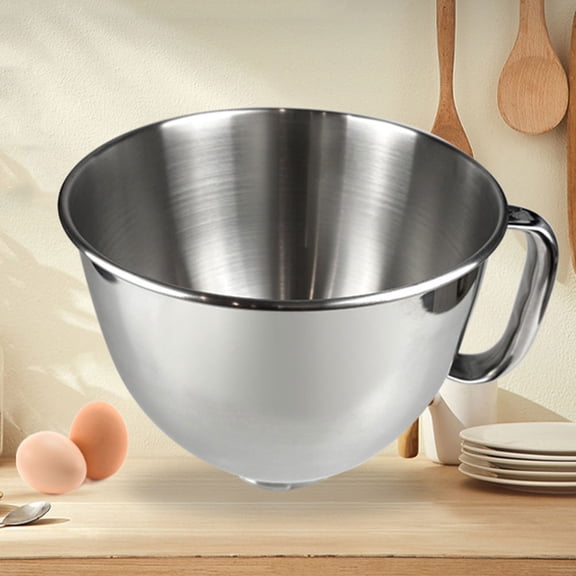 CATIEBYE Mixer Accessories Bowl Stainless Steel Plated Silver for Kitchen and Home Use