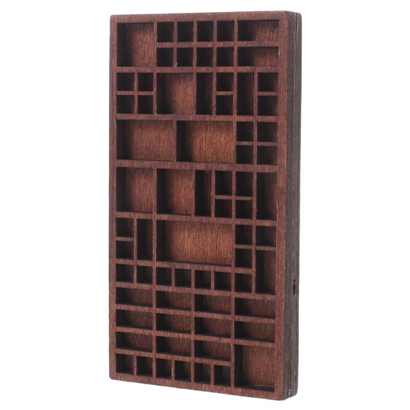 CATIEBYE Multi Compartment Wooden Display Case for Minerals and Rocks in Coffee Finish