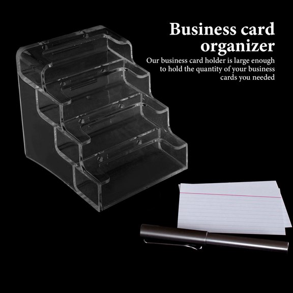 CATIEBYE Multi Layer Transparent Cards Holder Clear Name Cards Case for Table Storage