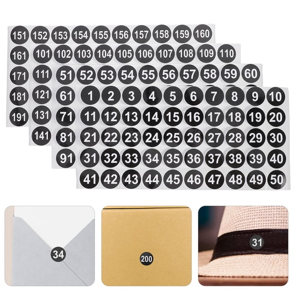 CATIEBYE Multi-Use Black Digital Number Labels with Adhesive for Doors Lockers Storage and Office