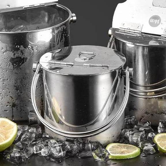 CATIEBYE Stainless Steel Beer Bucket with Handle for Bar and Party Ice Storage