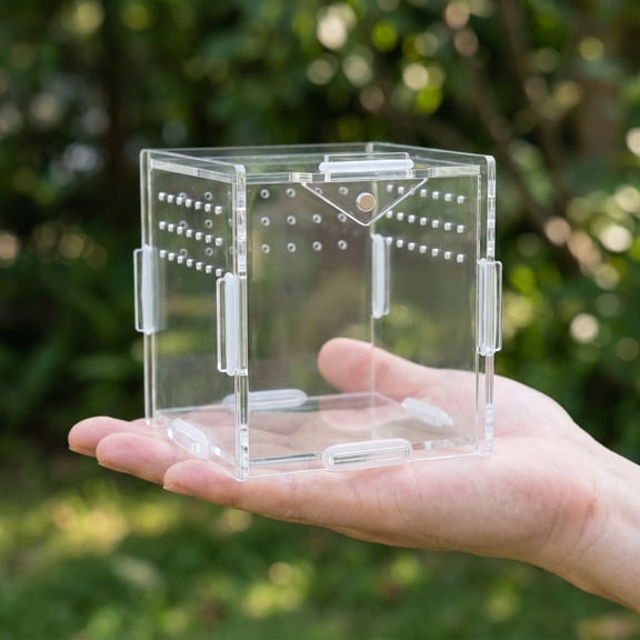 CATIEBYE Multiuse Transparent Acrylic Reptile Habitat Box Ideal for Lizards Frog and Spider Enclosures