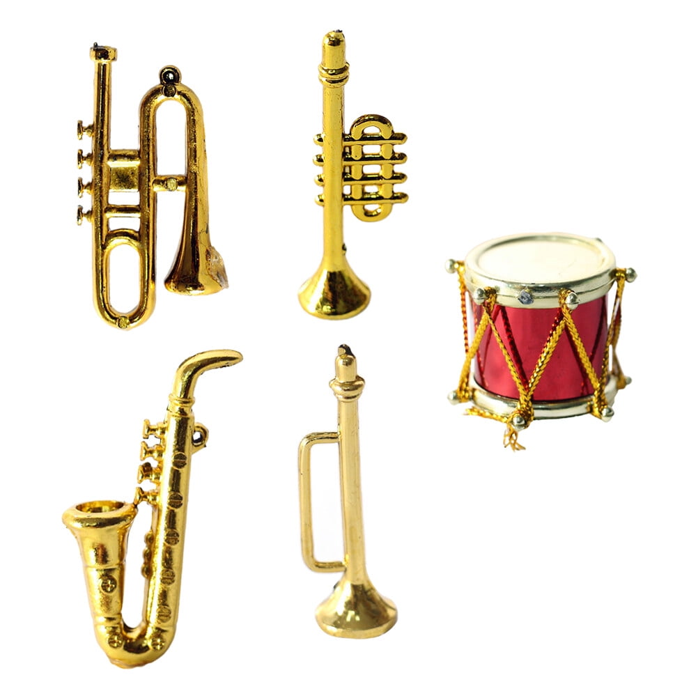 CATIEBYE Musical Instrument Models 1 Set Golden Plastic Miniature for ...