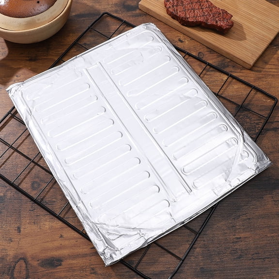 CATIEBYE Non Stick Aluminum Foil Kitchen Oil Baffle Guard Plated Silver Splash Protector