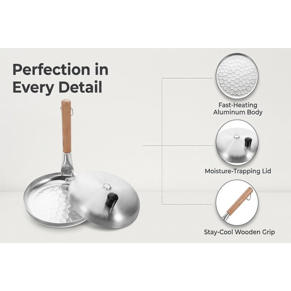 CATIEBYE Plated Silver Japanese Cooking Pan for Oyakodon and Omelette Rice Use