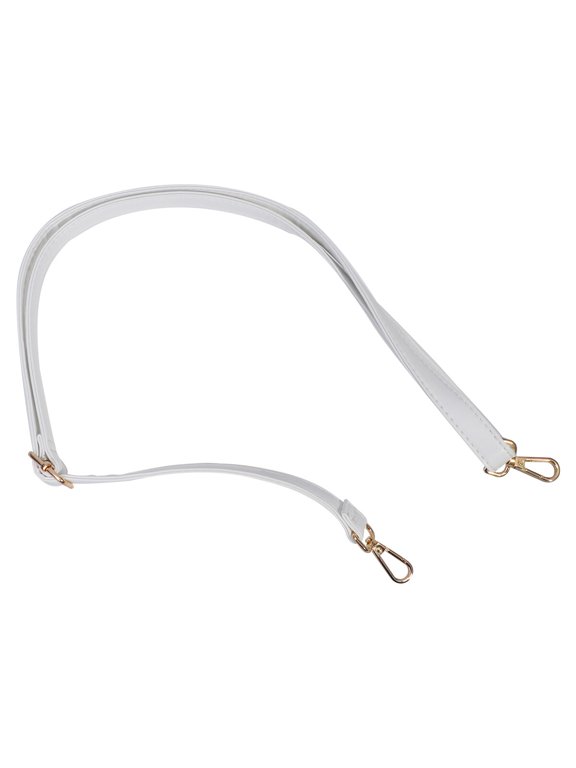 White PU Bag Strap Replacement Adjustable Shoulder Strap for Crossbody Messenger Bag
