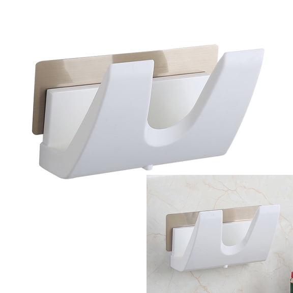 CATIEBYE White ABS Wall Mount Pan Cover Rack Kitchen Organizer Space-Saving Storage Solution for Efficient Kitchen