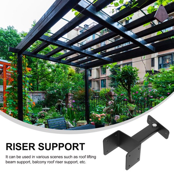 CATIEBYE Patio Roof Brackets for Roof Beam Support Heavy Duty Stainless Steel Black 1Pcs