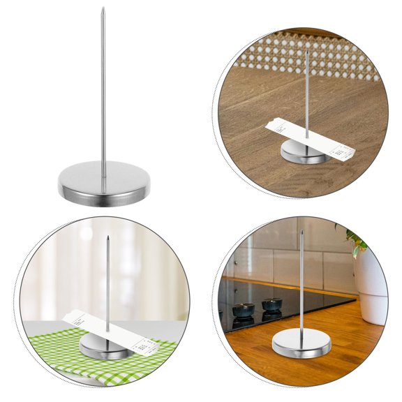 CATIEBYE Plated Silver Restaurant Check Spike Stand with Solid Base for Easy Ticket Storage